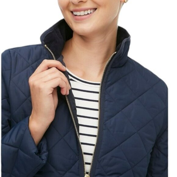 J. Crew Factory Diamond Quilted Jacket - Navy - XL - Picture 1 of 13